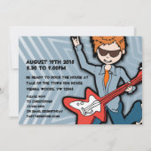 Invitation Enfants photo garçons 9e anniversaire fête rouge b (Dos)