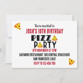 Invitation Enfants Pizza fête d'anniversaire (Devant)