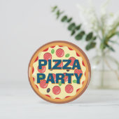 Invitation Enfants Pizza Party N'importe quel âge Anniversair (Debout devant)