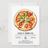 Invitation Enfants Pizza simple Anniversaire (Devant)