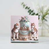 INVITATION ENFANTS PONIES DÉCORÉES GÂTEAU D'ANNIVERSAIRE (Debout devant)