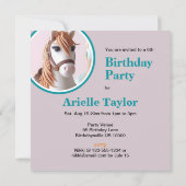 INVITATION ENFANTS PONIES DÉCORÉES GÂTEAU D'ANNIVERSAIRE (Dos)