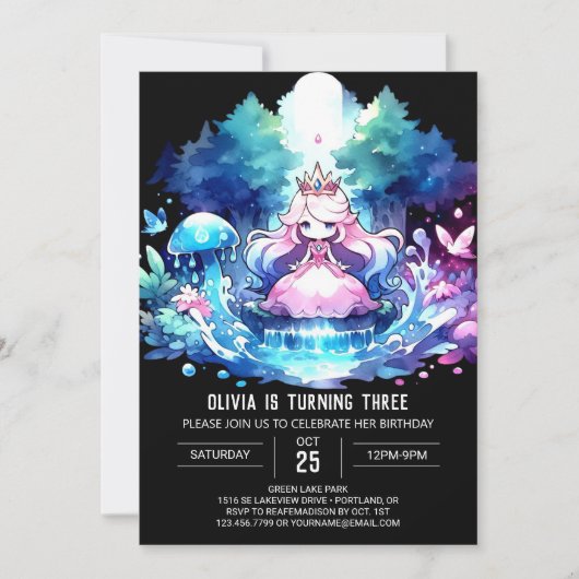 Invitation Enfants Princesse Anniversaire (Devant)