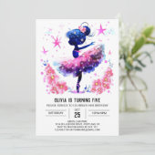 Invitation Enfants Printable Ballerina Anniversaire (Debout devant)