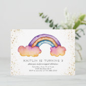 Invitation Enfants Rainbow Cloud fête d'anniversaire (Debout devant)