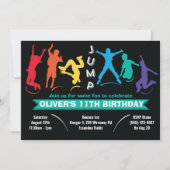 Invitation Enfants Rainbow Jump Trampoline fête d'anniversair (Devant)