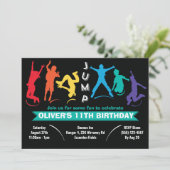 Invitation Enfants Rainbow Jump Trampoline fête d'anniversair (Debout devant)