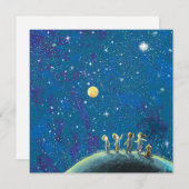 Invitation Enfants Regardant Night Sky (Devant / Derrière)