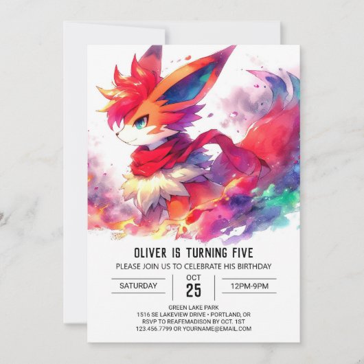 Invitation Enfants Renard Anniversaire (Devant)
