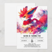 Invitation Enfants Renard Anniversaire (Devant / Derrière)