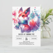 Invitation Enfants Renard rustique Anniversaire (Debout devant)