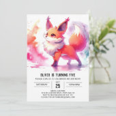 Invitation Enfants Renard rustique Anniversaire (Debout devant)