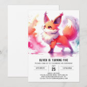 Invitation Enfants Renard rustique Anniversaire (Devant / Derrière)