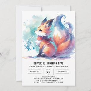 Invitation Enfants Renard Whimsical Anniversaire