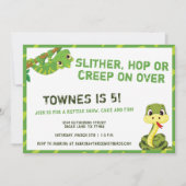 Invitation Enfants Reptile fête d'anniversaire | Serpent et l (Devant)