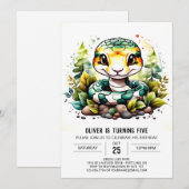 Invitation Enfants reptiles en ligne Anniversaire (Devant / Derrière)