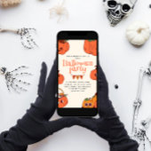 Invitation Enfants Retro Cute Citrouille Halloween Party