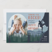 Invitation Enfants Rock Escalade photo fête d'anniversaire (Devant)