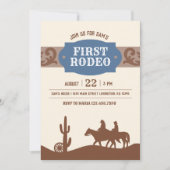 Invitation Enfants Rodeo Blue Western fête d'anniversaire (Devant)