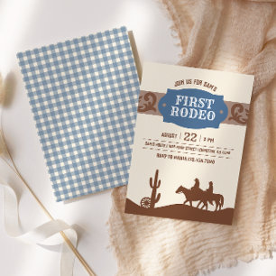 Invitation Enfants Rodeo Blue Western fête d'anniversaire