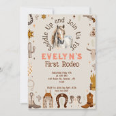 Invitation Enfants Rodeo Cowboy Rustique Ouest (Devant)