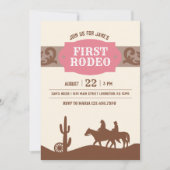 Invitation Enfants Rodéo rose rodéo Occident fête d'anniversa (Devant)