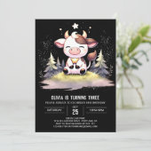 Invitation Enfants rustiques Vache Anniversaire (Debout devant)