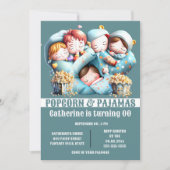 Invitation Enfants sacs de couchage pop-corn pyjamas de nuit (Devant)