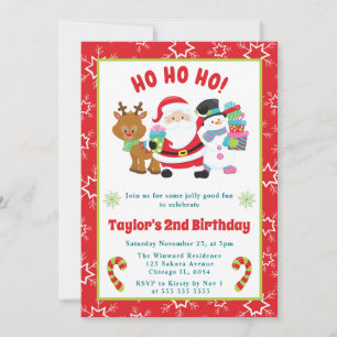 Invitation Enfants Santa et Amis Noël Anniversaire