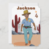 Invitation Enfants Sheriff Cowboy Modèle photo spécial (Devant)