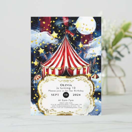 Invitation Enfants Simple Cirque Anniversaire (Debout devant)