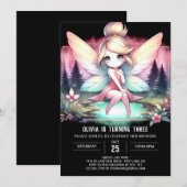 Invitation Enfants simples Fairy Anniversaire (Devant / Derrière)
