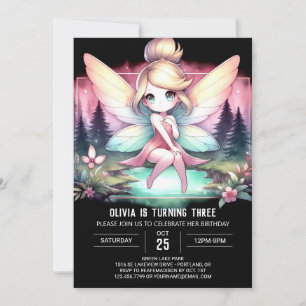 Invitation Enfants simples Fairy Anniversaire