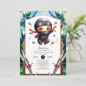Invitation Enfants simples Ninja Anniversaire (Debout devant)