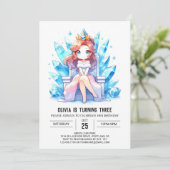 Invitation Enfants simples Princess Anniversaire (Debout devant)