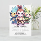 Invitation Enfants singe Anniversaire (Debout devant)