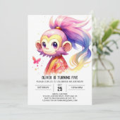 Invitation Enfants Singe Whimsical Anniversaire (Debout devant)