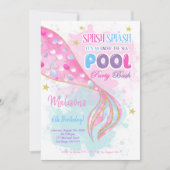 Invitation Enfants Sirène & Piscine (Devant)