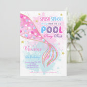 Invitation Enfants Sirène & Piscine (Debout devant)