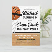Invitation Enfants Slam Dunk Basketball fête d'anniversaire (Debout devant)