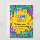 Invitation Enfants Slime Party Anniversaire (Devant)