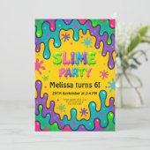 Invitation Enfants Slime Party Anniversaire (Debout devant)