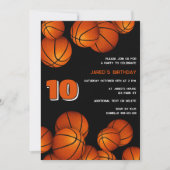 Invitation enfants sport sur mesure basket-ball fête d'annive (Devant)