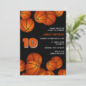 Invitation enfants sport sur mesure basket-ball fête d'annive (Debout devant)