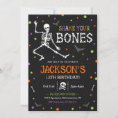 Invitation Enfants Squelette Halloween Anniversaire Invitatio (Devant)