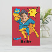 Invitation Enfants Super Spéciaux 🌟 Plus Grand Superhéros (Debout devant)