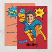 Invitation Enfants Super Spéciaux 🌟 Plus Grand Superhéros (Devant / Derrière)