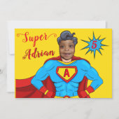 Invitation Enfants Superhero Cool Fab Amusant Anniversaire In (Devant)
