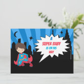 Invitation *~* Enfants SUPERHEROS colorés Gras Baby shower (Debout devant)