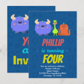 Invitation Enfants sur mesure Aliens Monstres spatiaux Casque (Devant / Derrière)